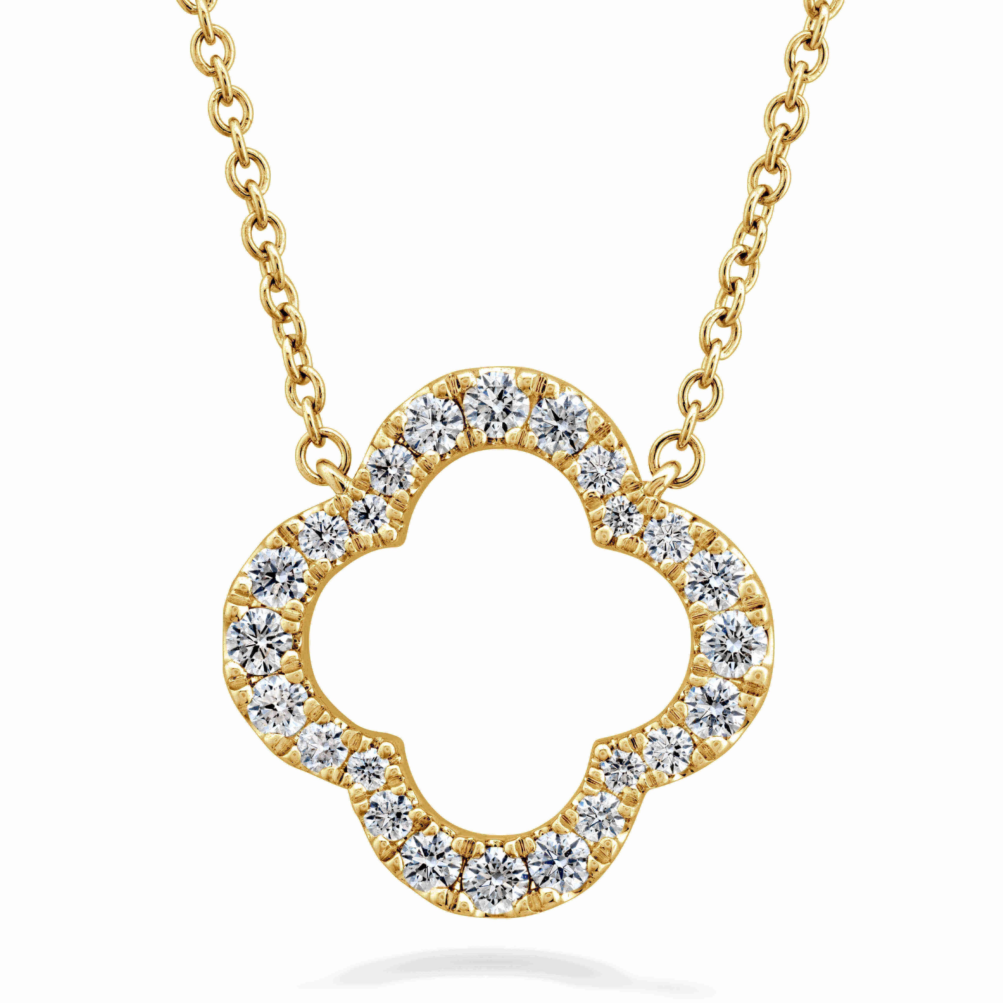 18k Yellow Gold Signature Petal Diamond Necklace