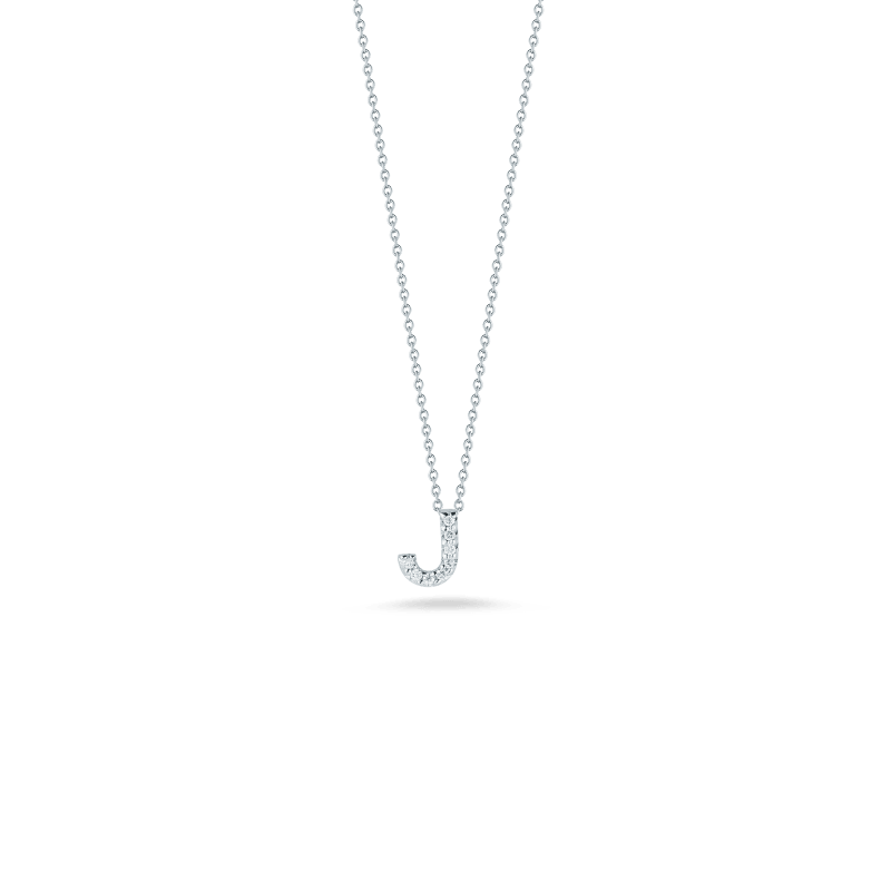 18k White Gold Initial J Loveletter Necklace