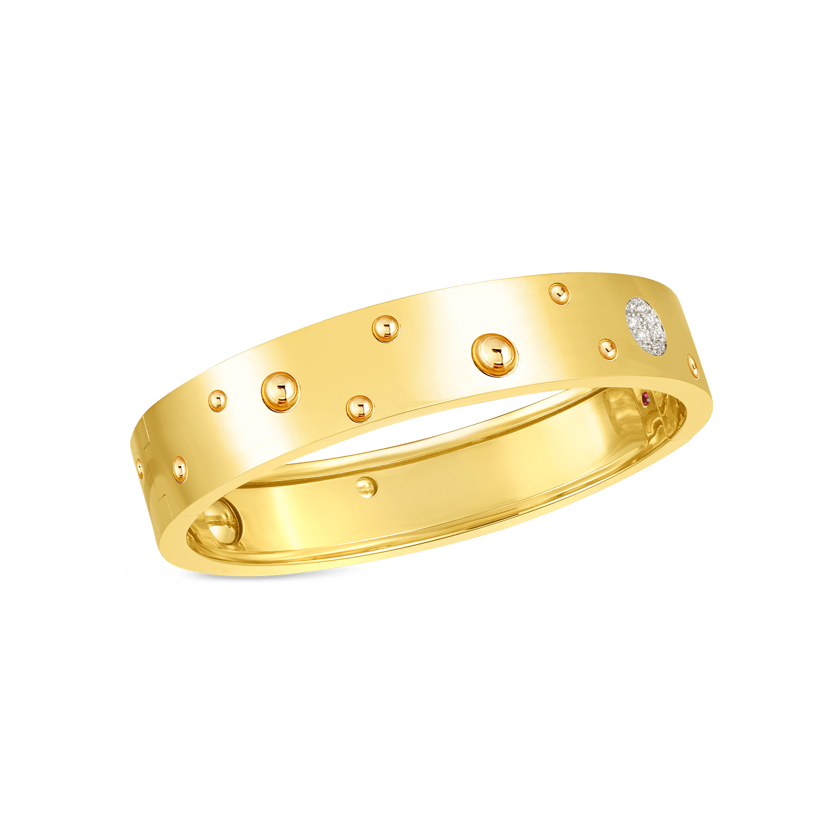 Yellow Gold & Diamond Accent Pois Moi Luna Med Bangle