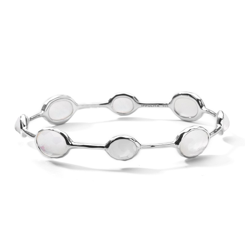 Rock Candy 8 Stone Bangle Bracelet in Sterling Silver