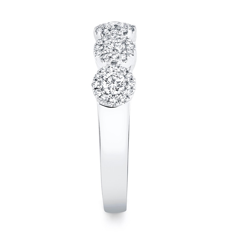 White Gold and Diamond 5 Round Cluster Stack Ring