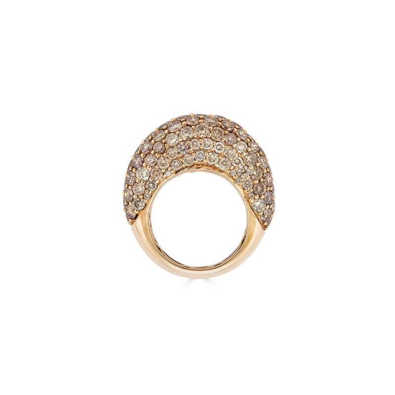 18K Rose Gold & Champagne Diamond High Dome Ring