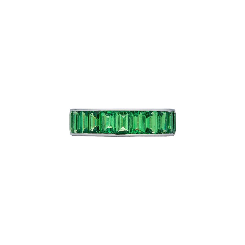 18K White Gold Tsavorite Eternity Band