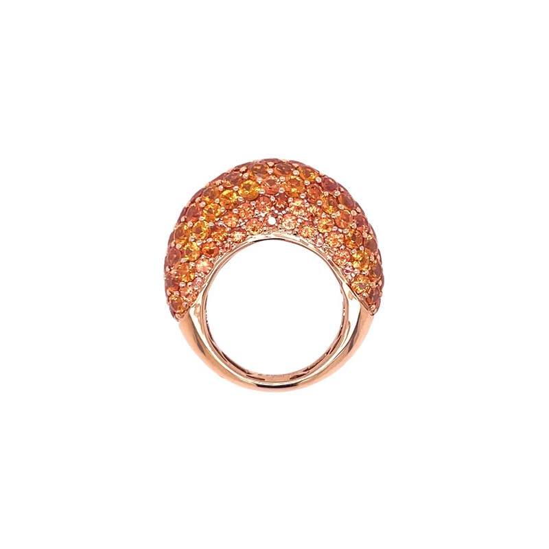 18K Rose Gold Orange Sapphire Dome Ring