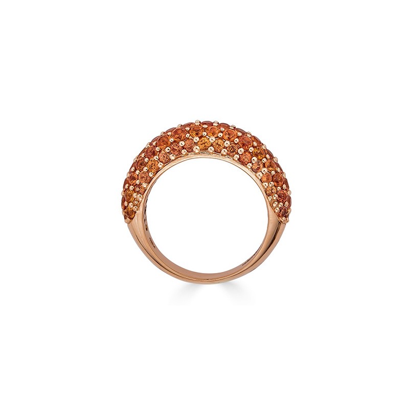 18K Rose Gold Orange Sapphire Small Dome Ring