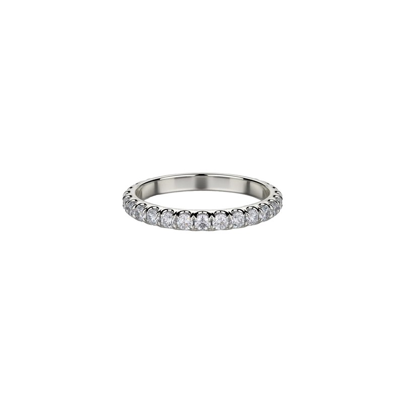 18K White Gold Diamond Wedding Band