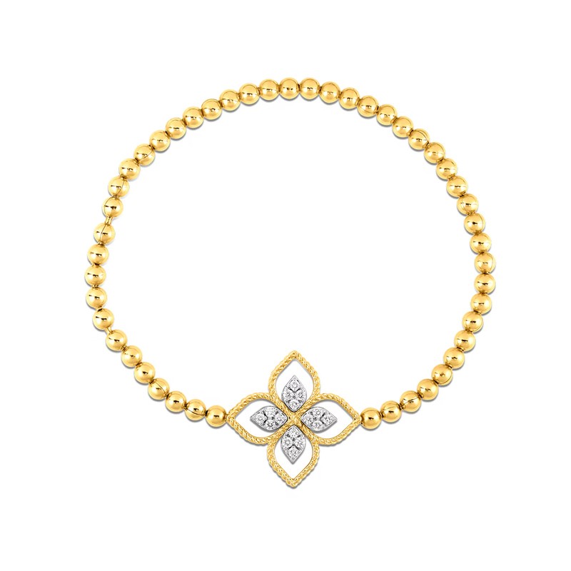 18K Two-Tone Gold Principessa Diamond Stretch Bracelet