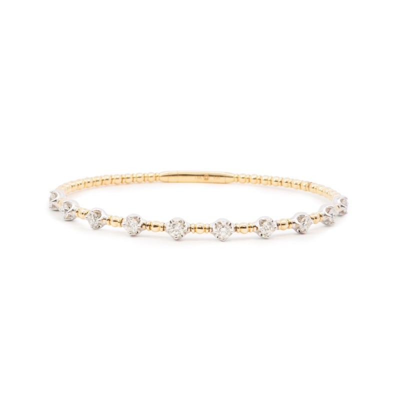 14K Two-Tone 10 Diamond Station Bracelet