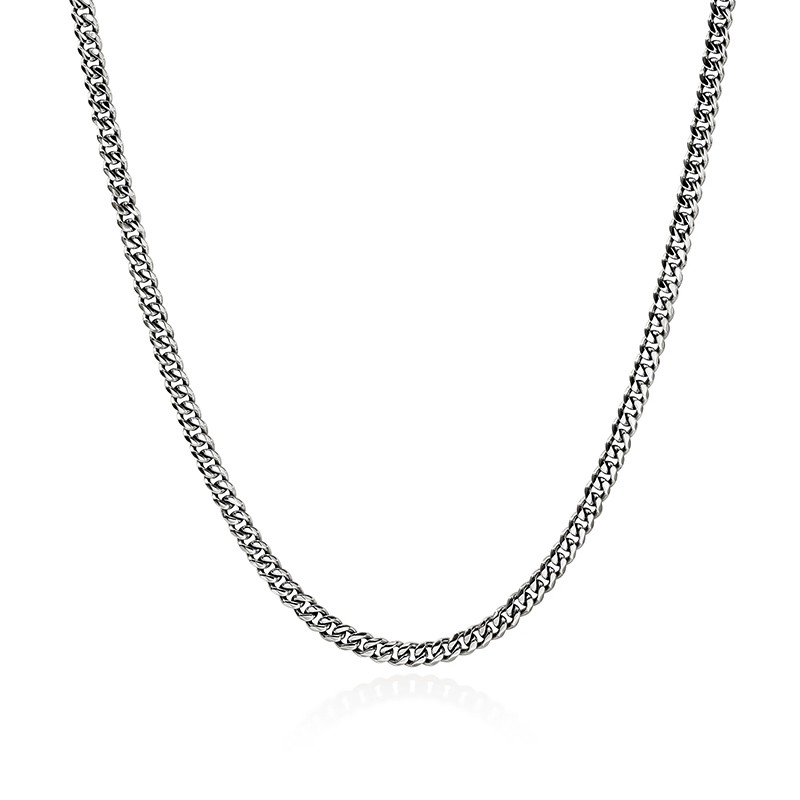 Silver Curb Chain Necklace