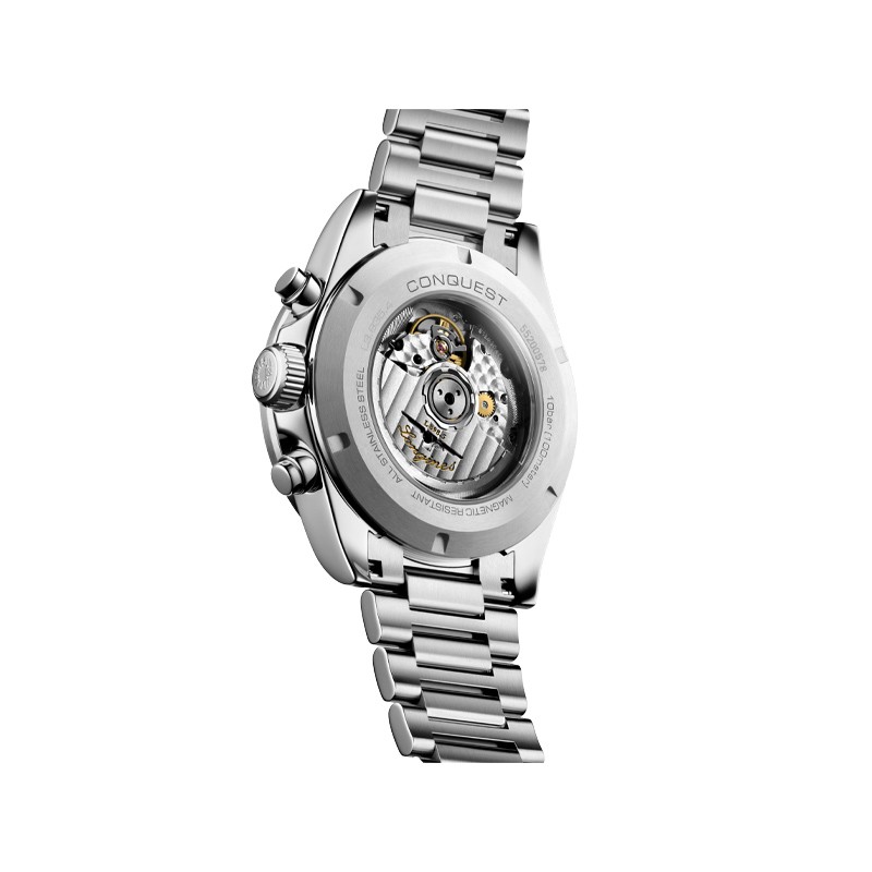Stainless Steel Conquest Chronograph 