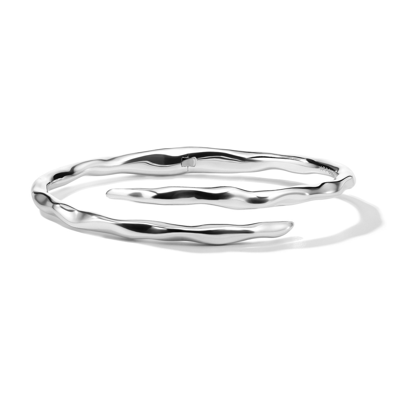 Heavy Squiggle Bypass Hinged Bangle 