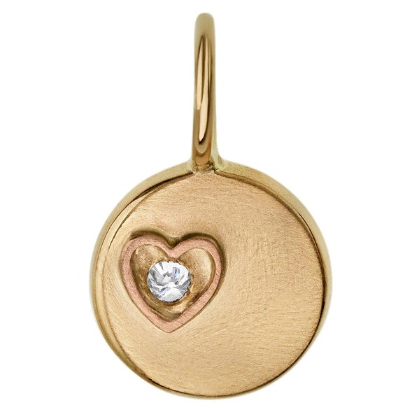 14k Rose and Yellow Gold XO Heart Charm