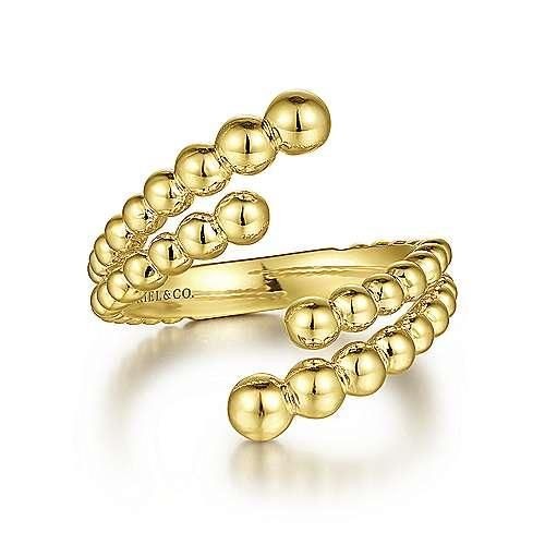 14k Yellow Gold Bujukan Bypass Ring