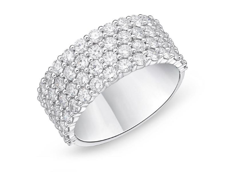 18k White Gold Paramount 4 Row Diamond Ring