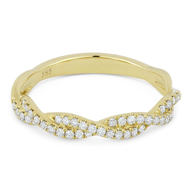 14k Yellow Gold Diamond Infinity Stack Ring