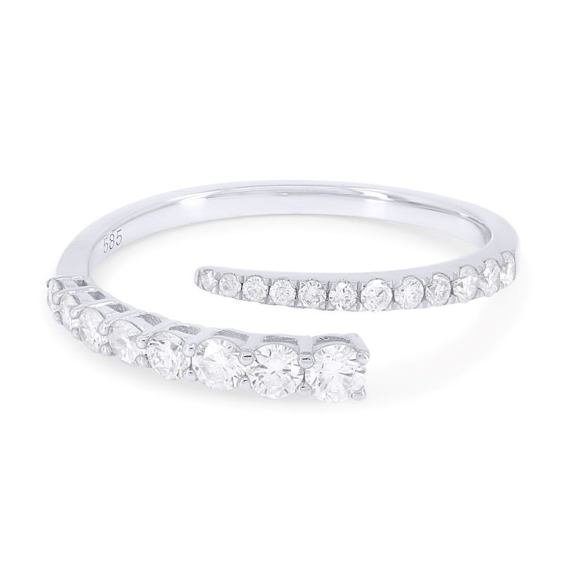 14k White Gold Diamond Bypass Ring