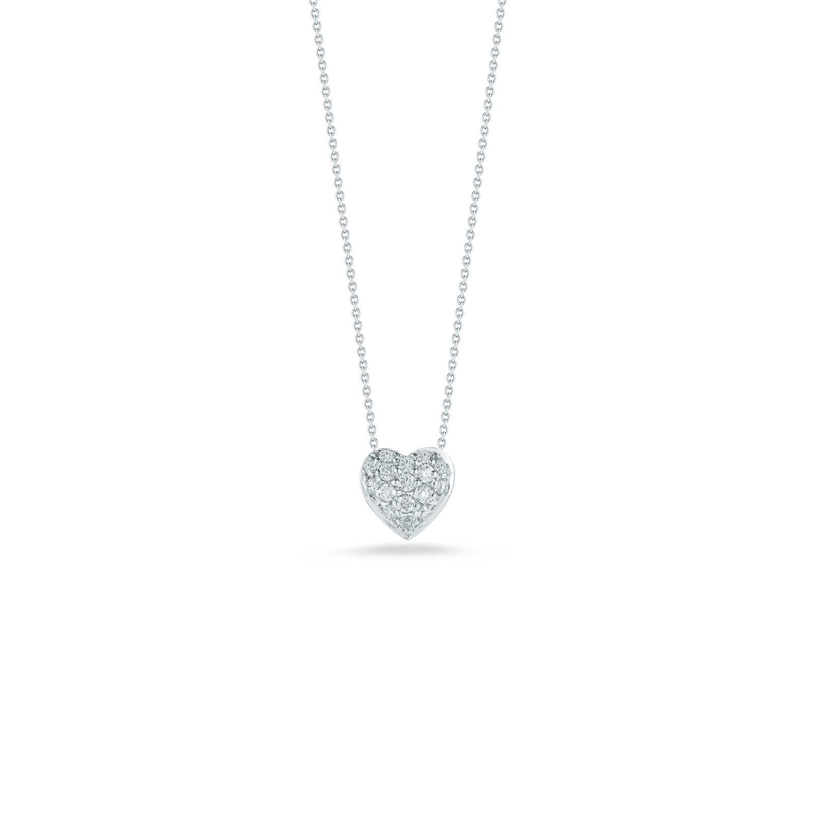 Puffed Heart Pendant with Diamonds