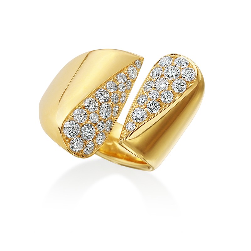 18k Yellow Gold Split Diamond Ring
