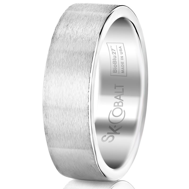Cobalt Satin Wedding Band