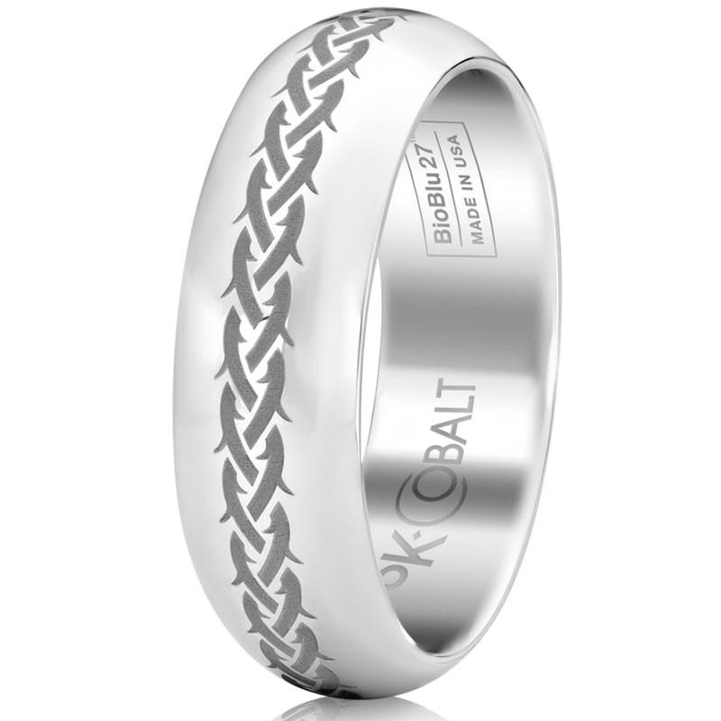 Cobalt Domed Native Wedding Band