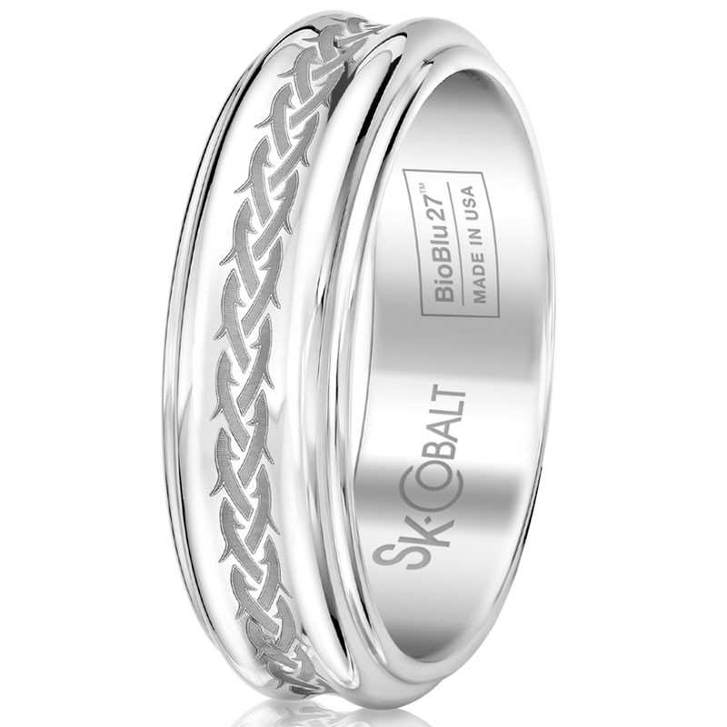 Cobalt Concave Native Wedding Band