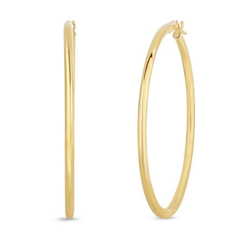18k Yellow Gold Large Hoop Earrings