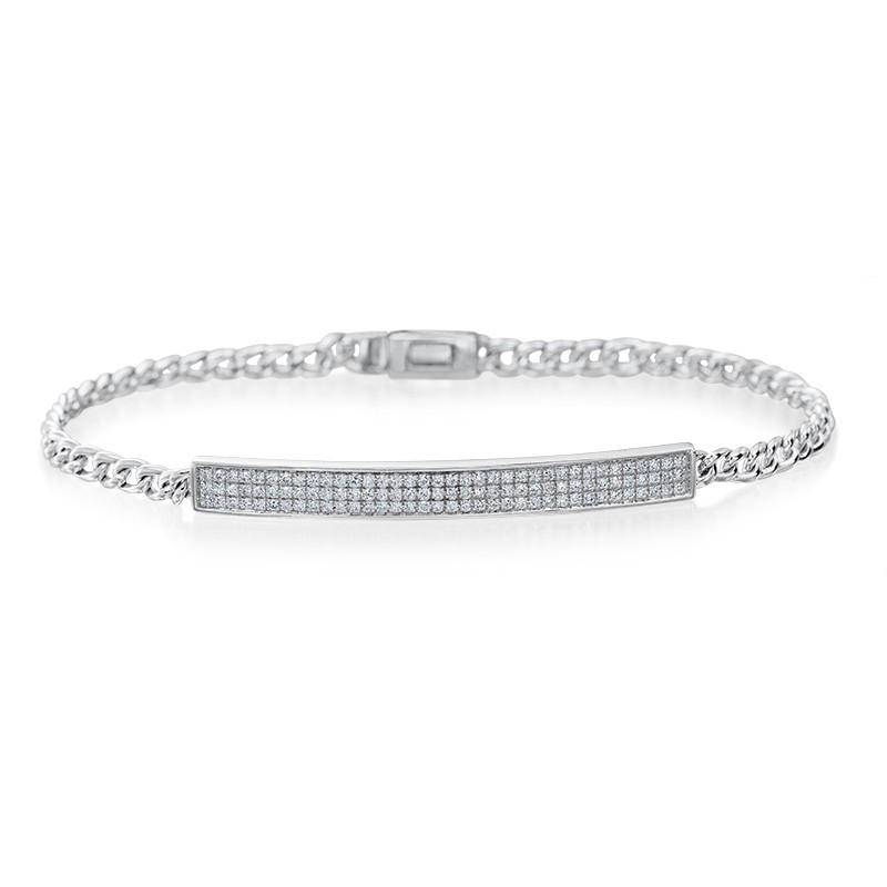 White Gold Diamond Bar Bracelet