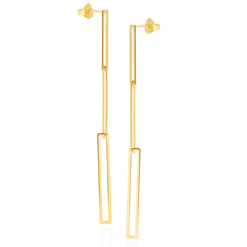 14k Yellow Gold Interlocking Paper Clip Earrings