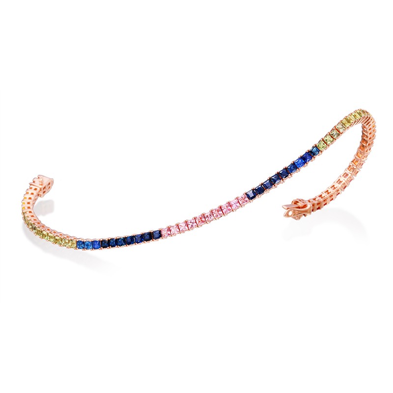 Rainbow Sapphire Tennis Bracelet