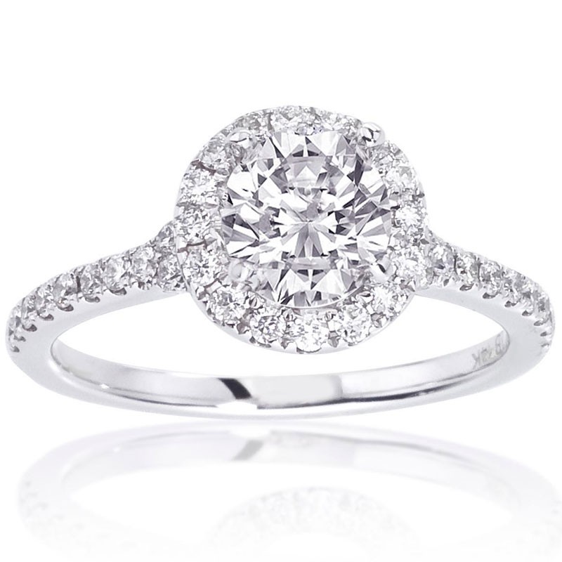 14k White Gold Engagement Ring Mounting