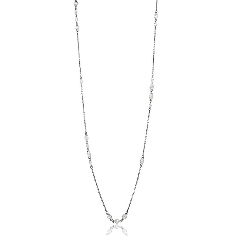 Silver and Black Signature Cluster Necklace