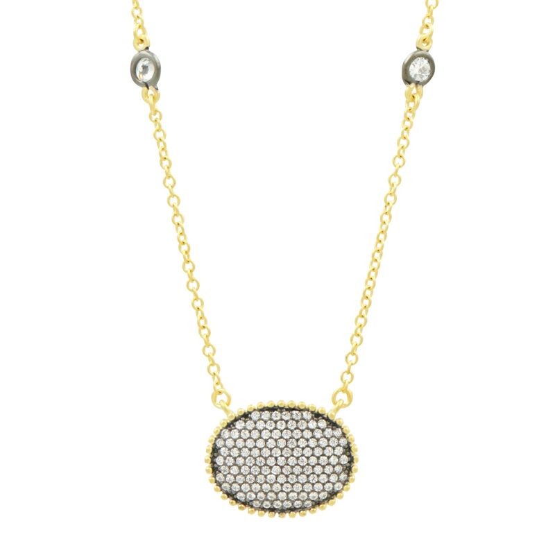 Silver & 14k Yellow Gold Signature Oval Necklace