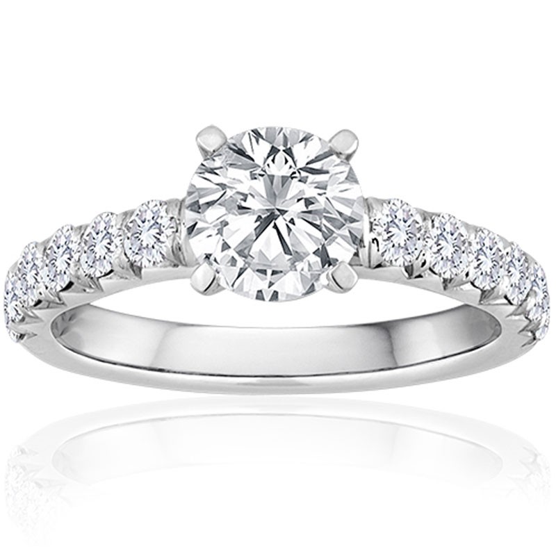 14k White Gold Engagement Ring Mounting