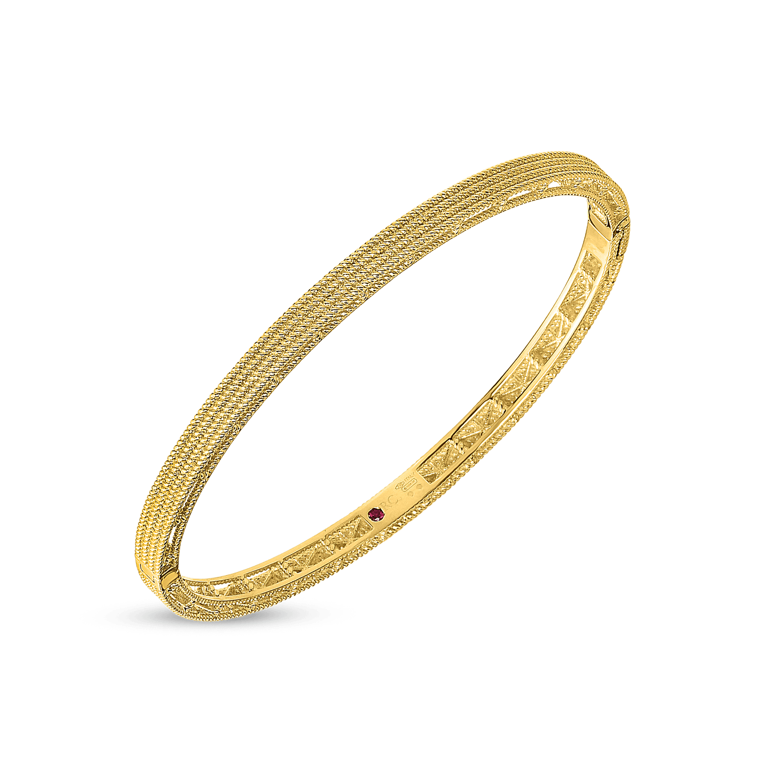 Yellow Gold Symphony Barocco Oval Bangle
