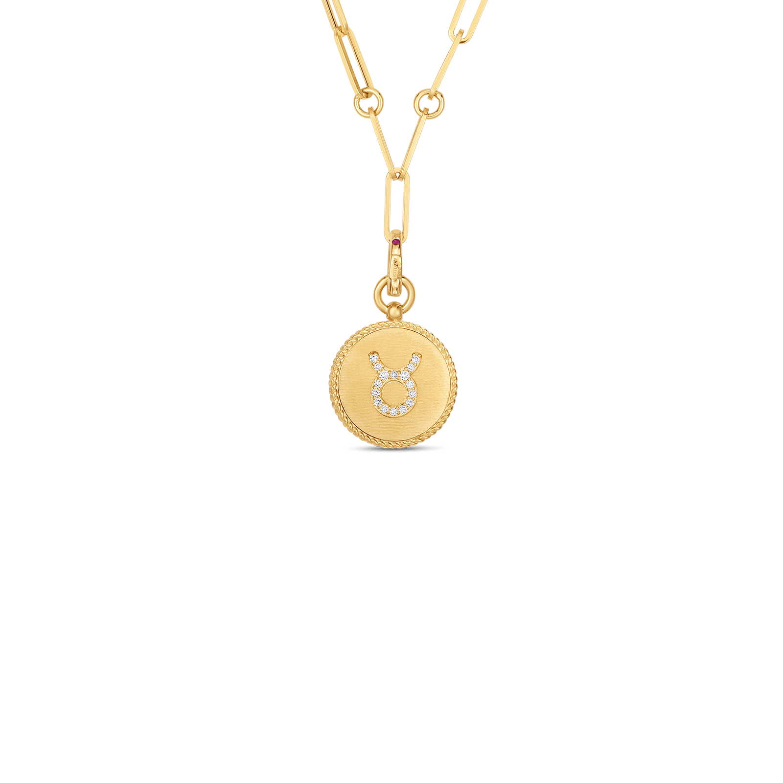 18K DIAMOND TAURUS ZODIAC MEDALLION PENDANT