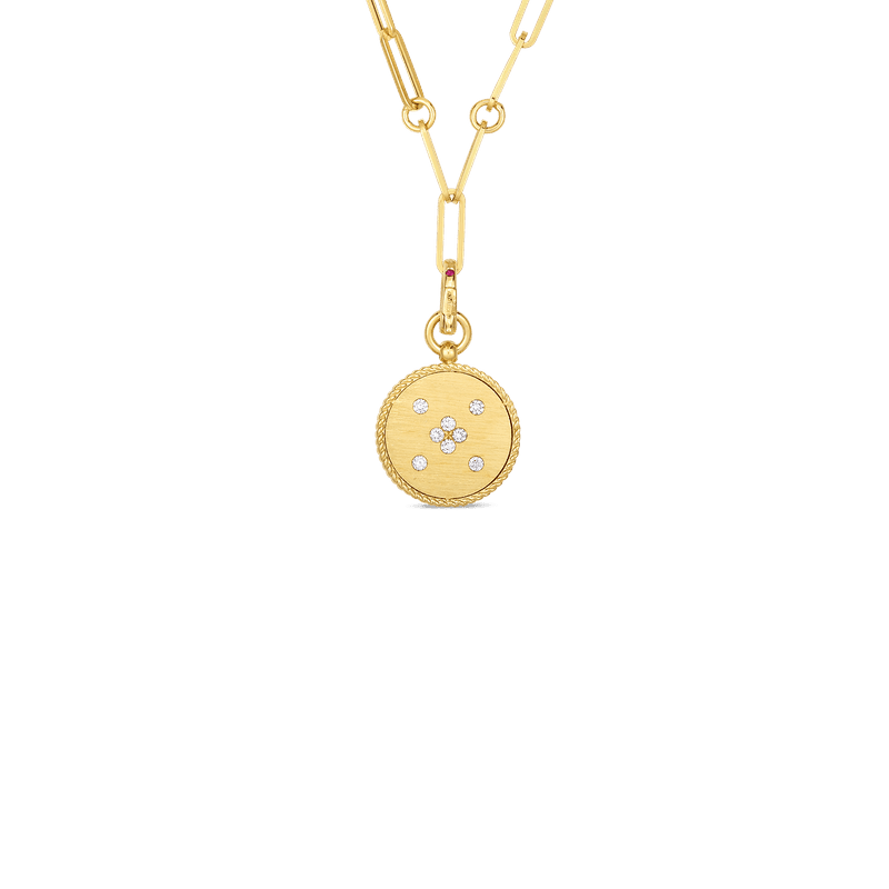 18K DIAMOND TAURUS ZODIAC MEDALLION PENDANT