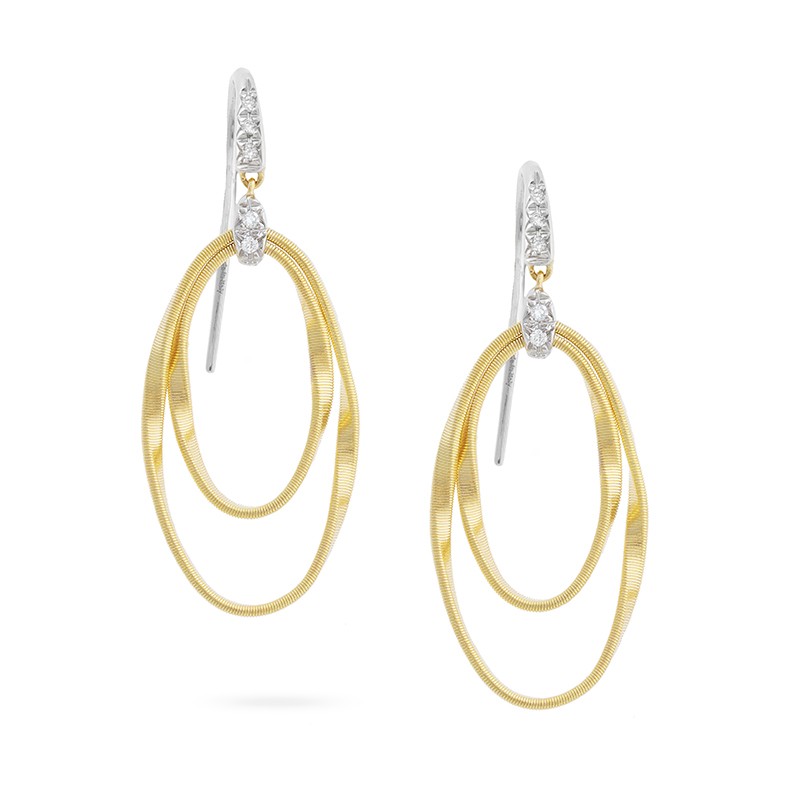 18k Yellow Gold Marrakech Onde 2 Open Hoop Earrings
