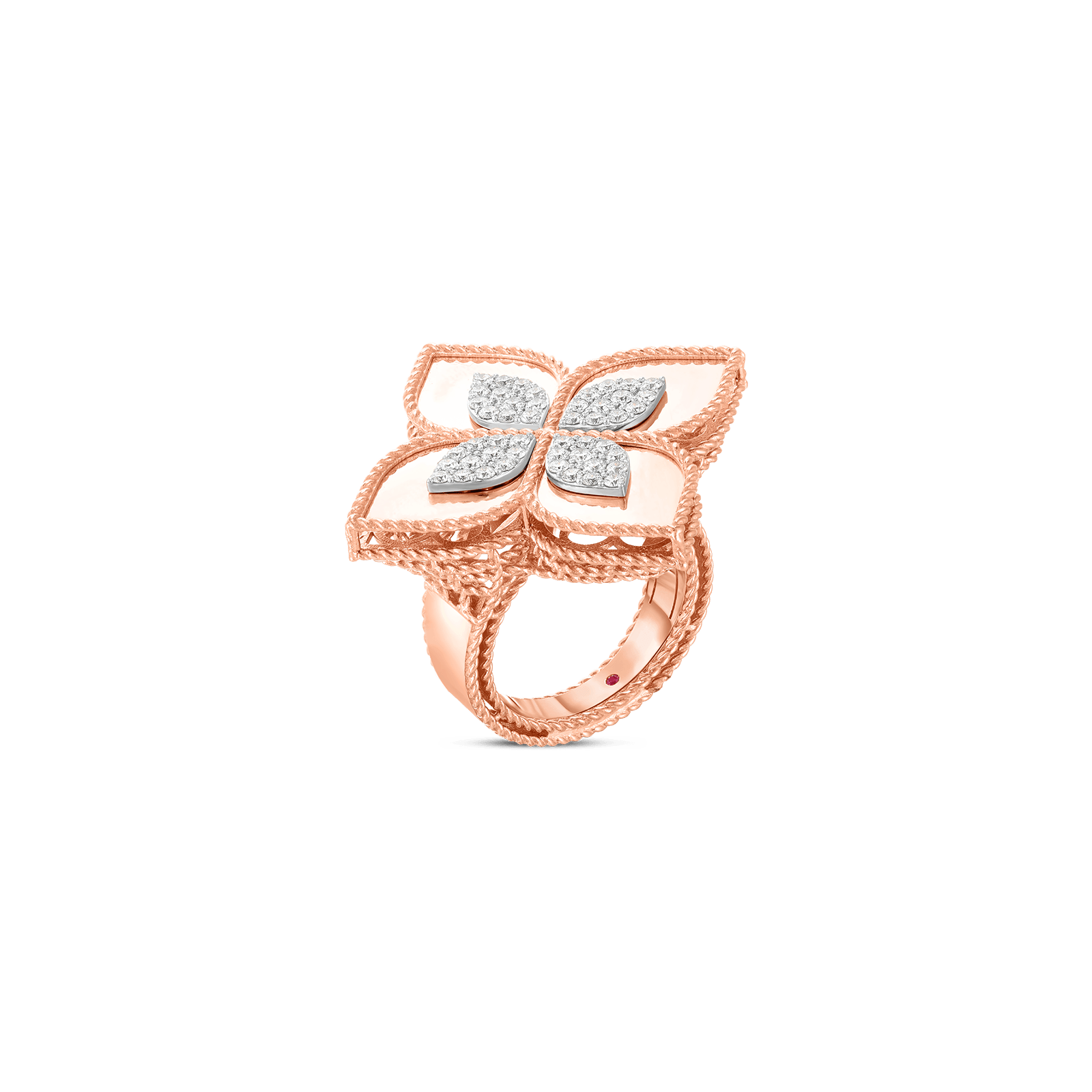 Rose Gold Venetian Princess Diamond Large Flower Ring
