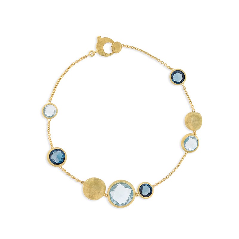 18k Yellow Gold Jaipur Mixed Blue Topaz Bracelet