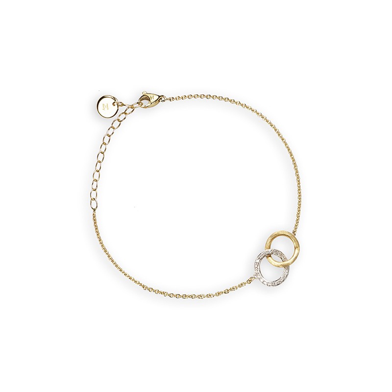 Delicati Gold and Diamond Round Link Bracelet