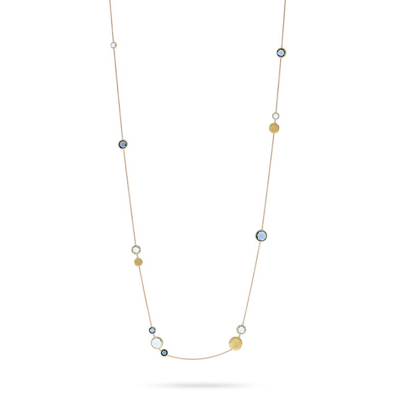 Jaipur Mixed Blue Topaz Long Necklace