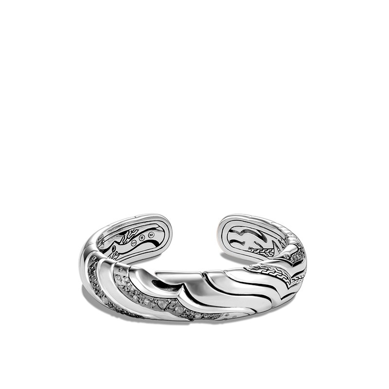 Lahar Silver White Diamond and Grey Diamond Kick Cuff