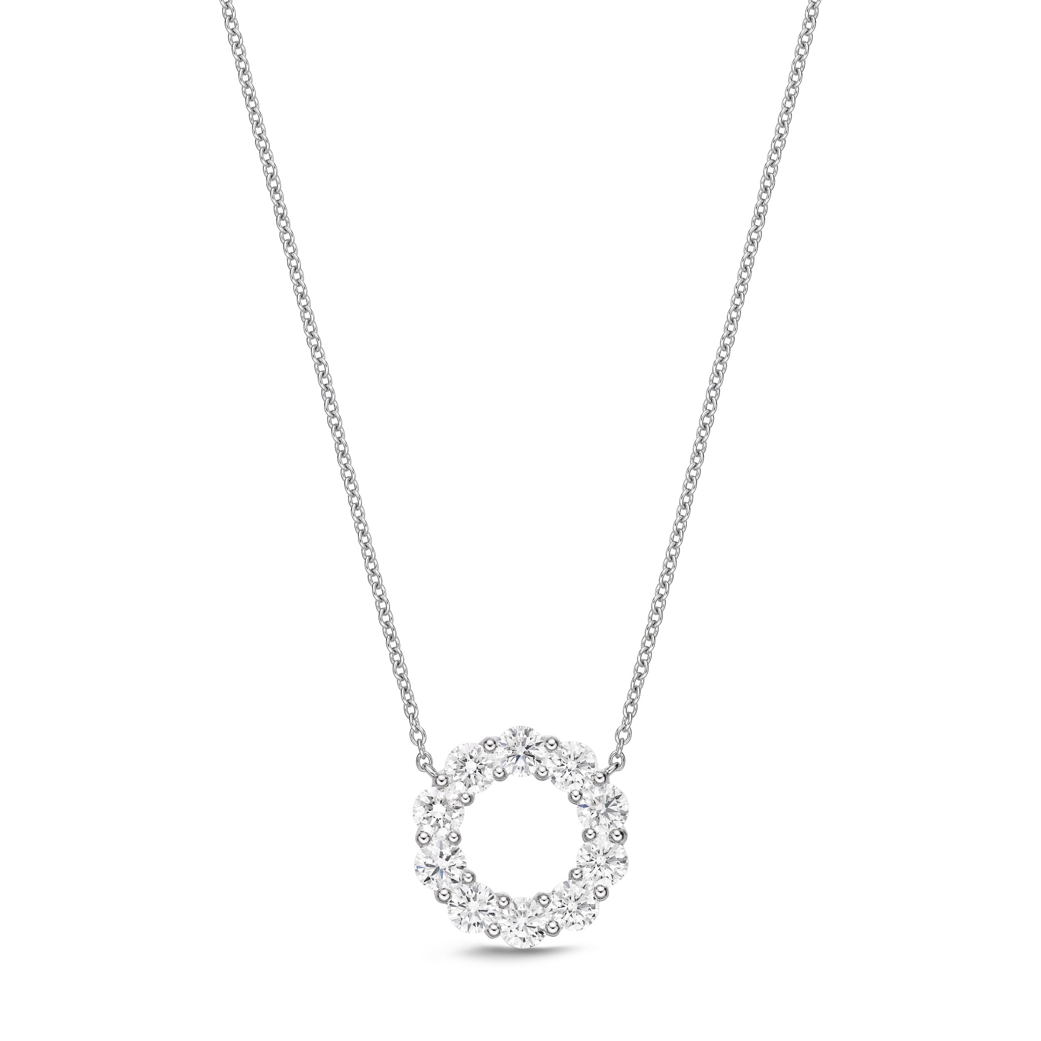 Classic Open Circle Diamond Necklace