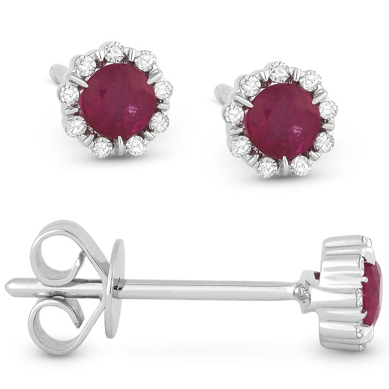 Ruby with Diamond Earrings