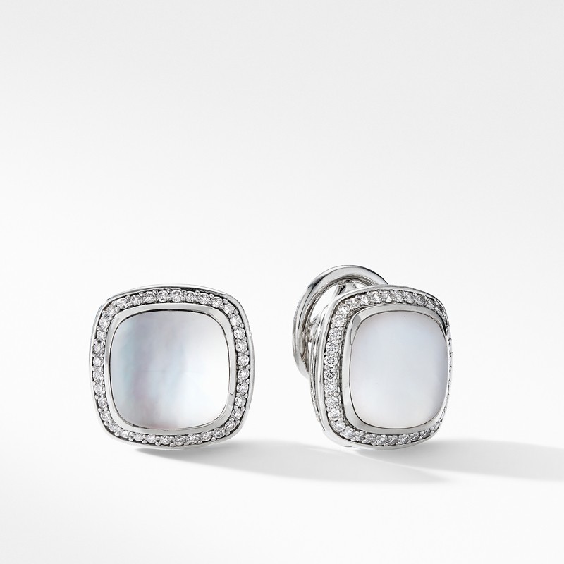 Albion® Stud Earrings with Rock Crystal and Diamonds