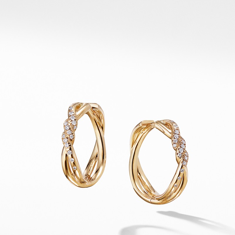 Continuance® Hoop Earrings with Diamonds in 18K Gold