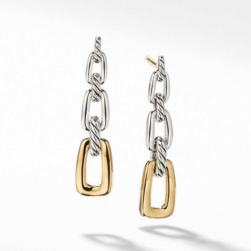 Wellesley Link Drop Earrings with 18K Gold