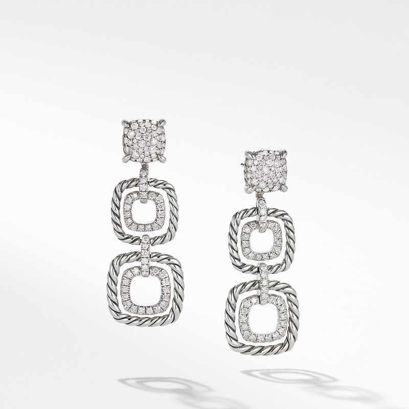 Chatelaine® Full Pave Triple Drop Earrings