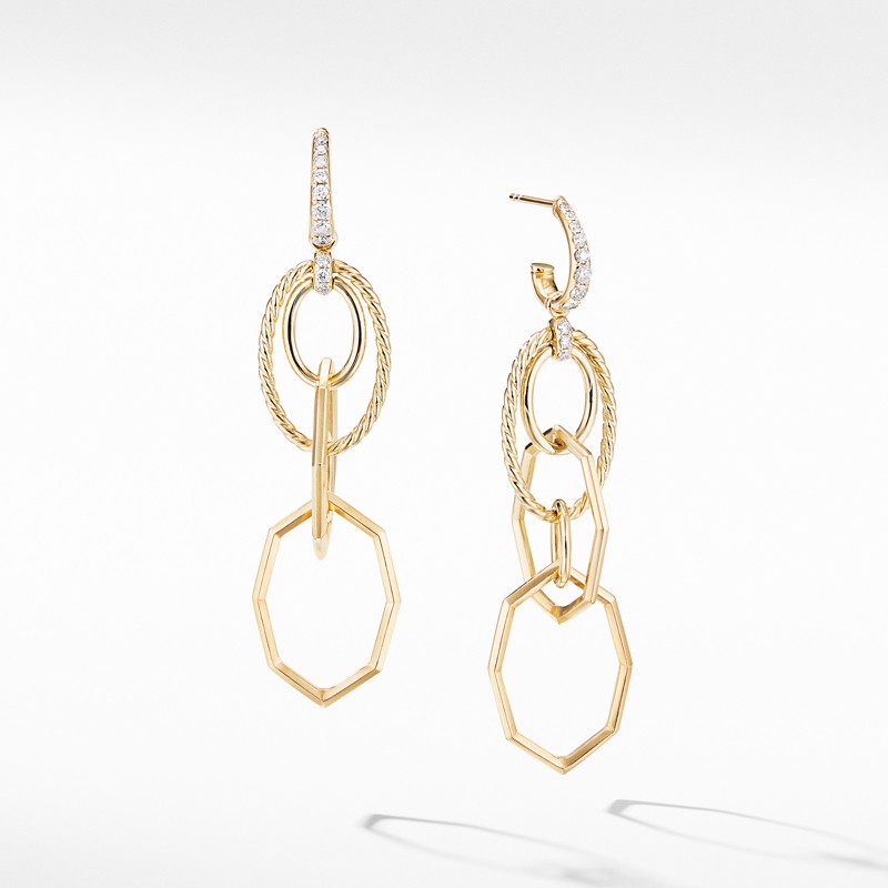 Stax Mobile Drop Earrings in 18K Yellow Gold with Diamonds