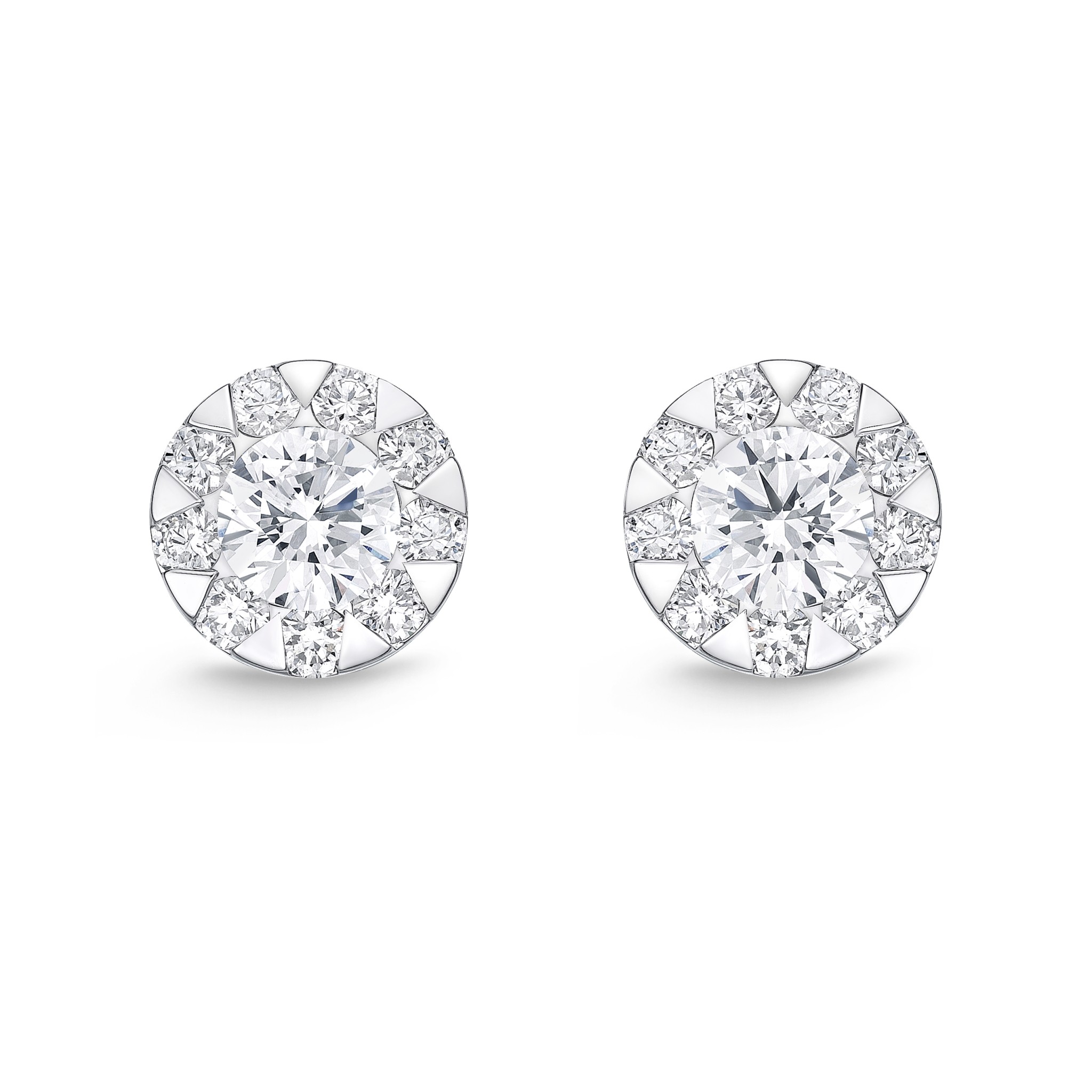 Diamond Bouquets Round Stud Earrings